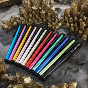 Juego de 12 lápices ópticos portátiles con punta de goma multicolor para pantalla táctil, para iPhone y iPad, juego de lápices ópticos para teléfono móvil