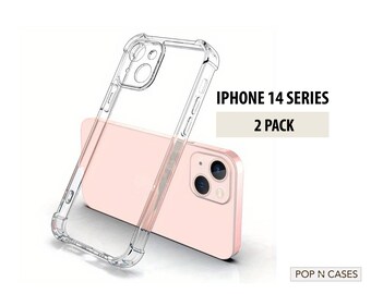 Clear iPhone 14 Case: Gel TPU, DIY Design, Protective (2 Pack)