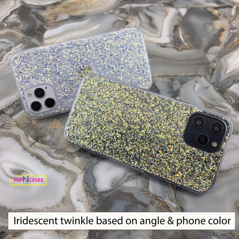 Para iPhone 15 Series Iridescent Crystal Twinkle 24k Gold Holo Glitter Funda para iPhone 14 Funda para iPhone 13 Funda para iPhone 12 imagen 11