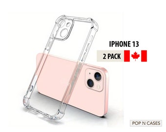 iPhone 13 Clear Gel Case: Lightweight DIY, Shock Absorbing (2 Pack)