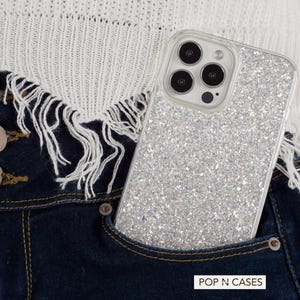 Para iPhone 15 Series Iridescent Crystal Twinkle 24k Gold Holo Glitter Funda para iPhone 14 Funda para iPhone 13 Funda para iPhone 12 imagen 3