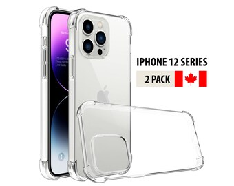 iPhone 12 Clear Gel TPU Case: Lightweight DIY, Shockproof (2 Pack)