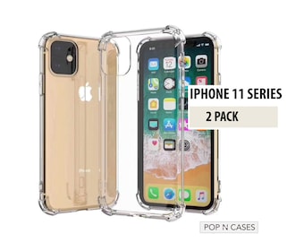 Clear Gel TPU iPhone 11 Pro/Max Case: Shock Absorbent, Lightweight (2 Pack)