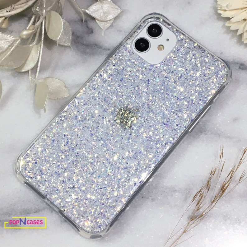 Para iPhone 15 Series Iridescent Crystal Twinkle 24k Gold Holo Glitter Funda para iPhone 14 Funda para iPhone 13 Funda para iPhone 12 imagen 1