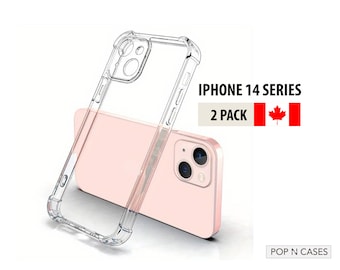 iPhone 14 Clear Gel TPU Case: Lightweight DIY, Shockproof (2 Pack)