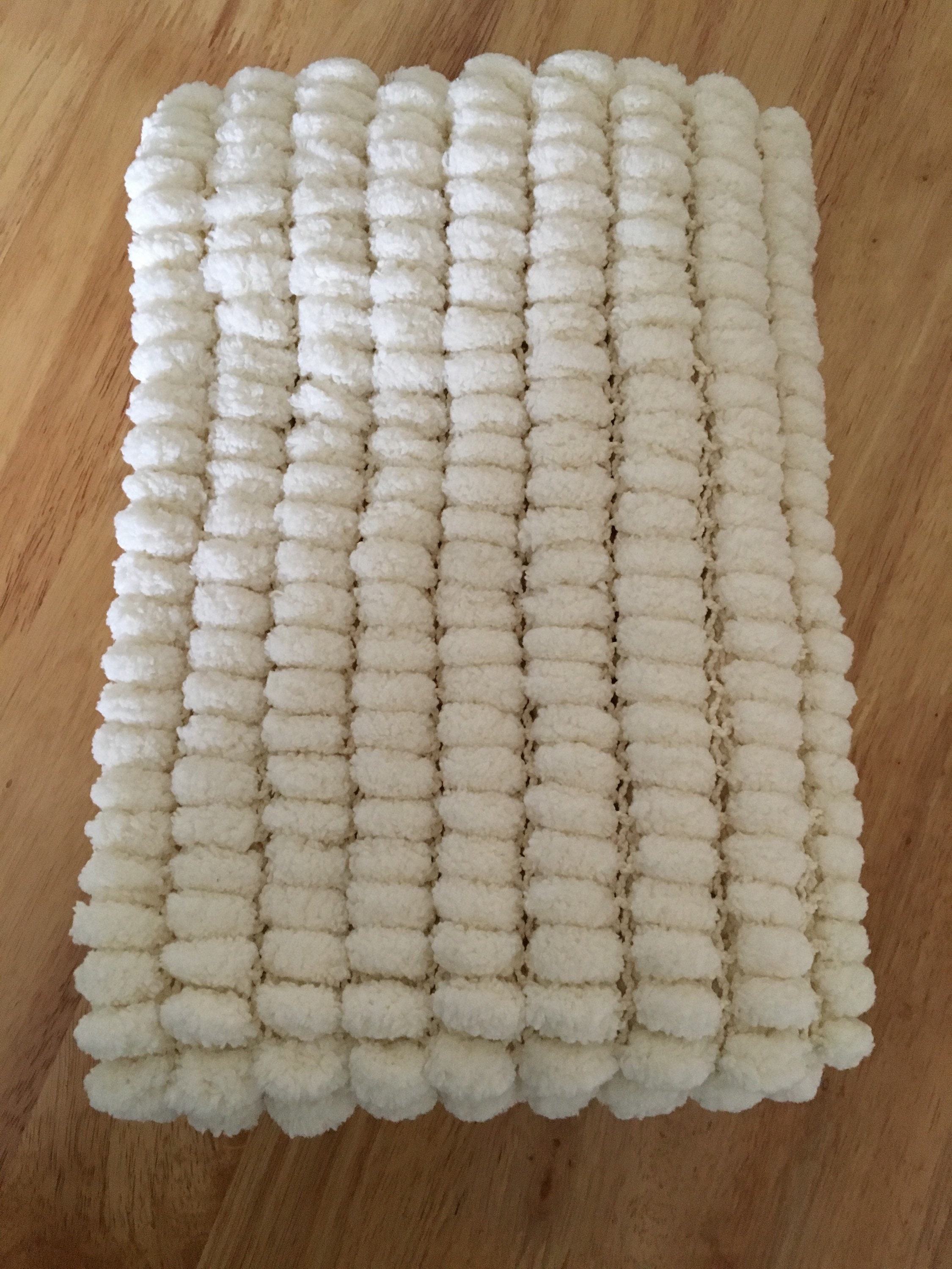 SUPER SOFT BOBBLE cream pom pom hand knitted blanket Etsy