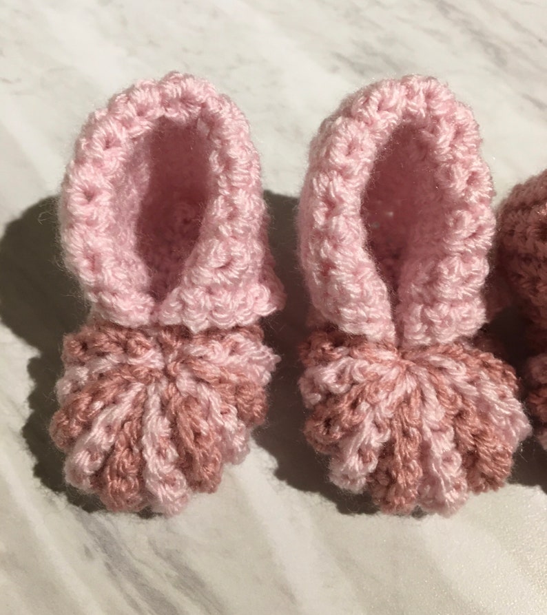 Pink Baby Booties Premature Newborn Baby Bootees Baby Shower Gift Baby Girl Hand Crocheted