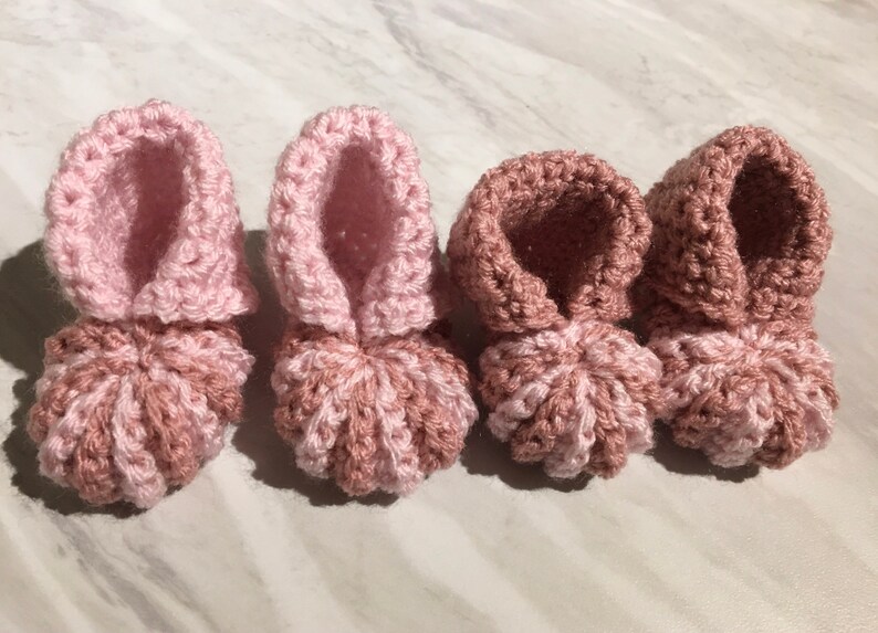 Pink Baby Booties Premature Newborn Baby Bootees Baby Shower Gift Baby Girl Hand Crocheted