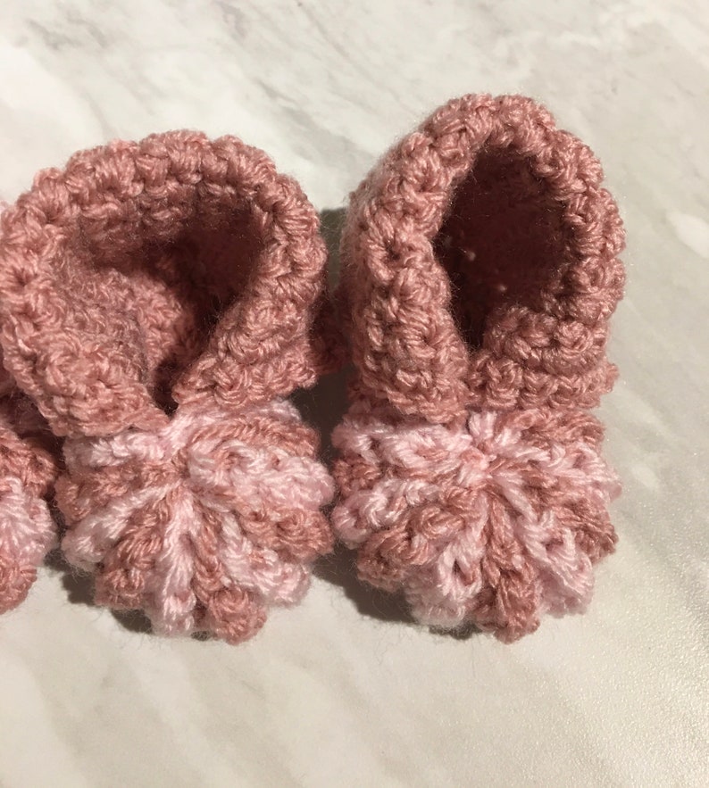 Pink Baby Booties Premature Newborn Baby Bootees Baby Shower Gift Baby Girl Hand Crocheted