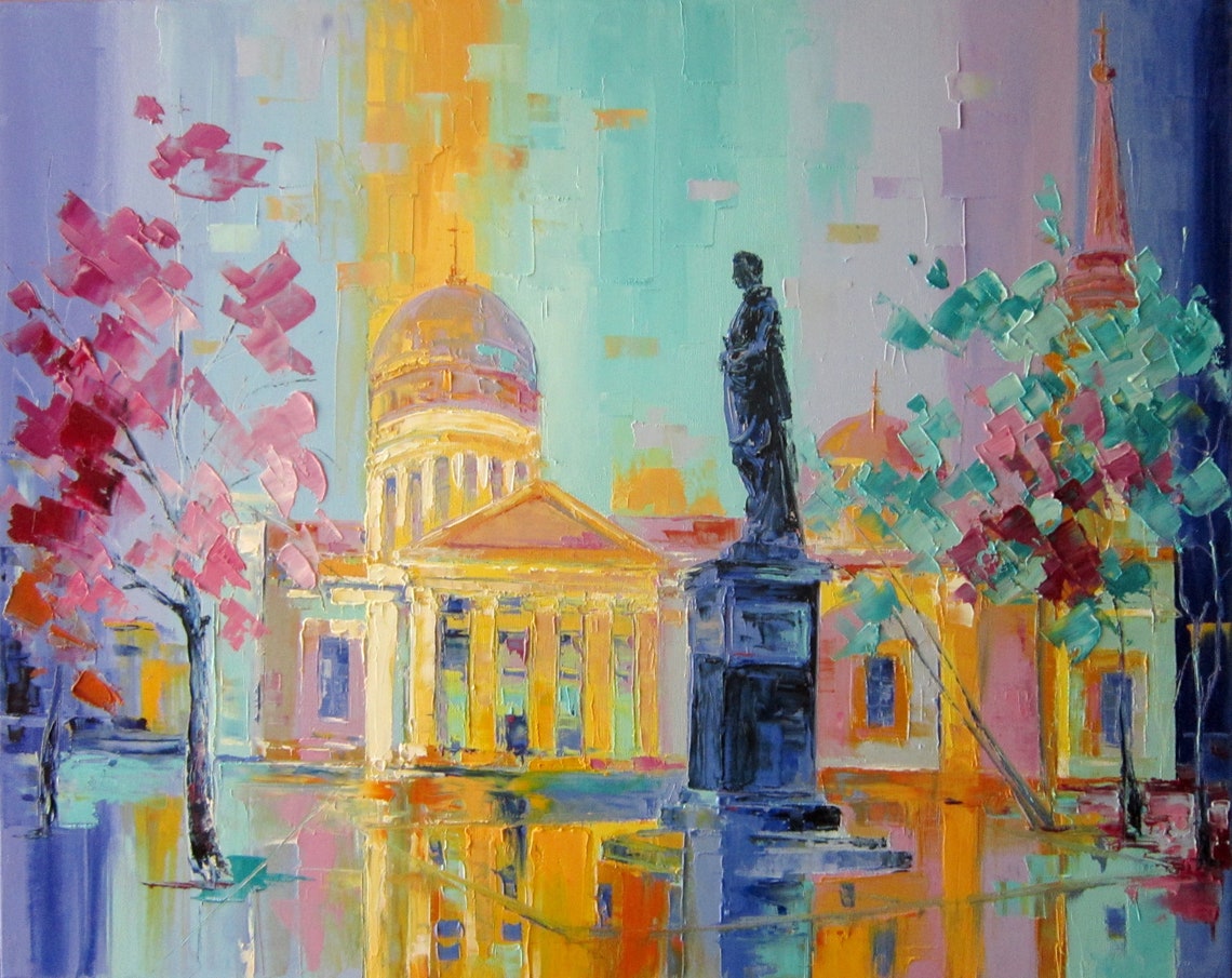 Odessa Ukraine Original oil painting canvas European city Etsy