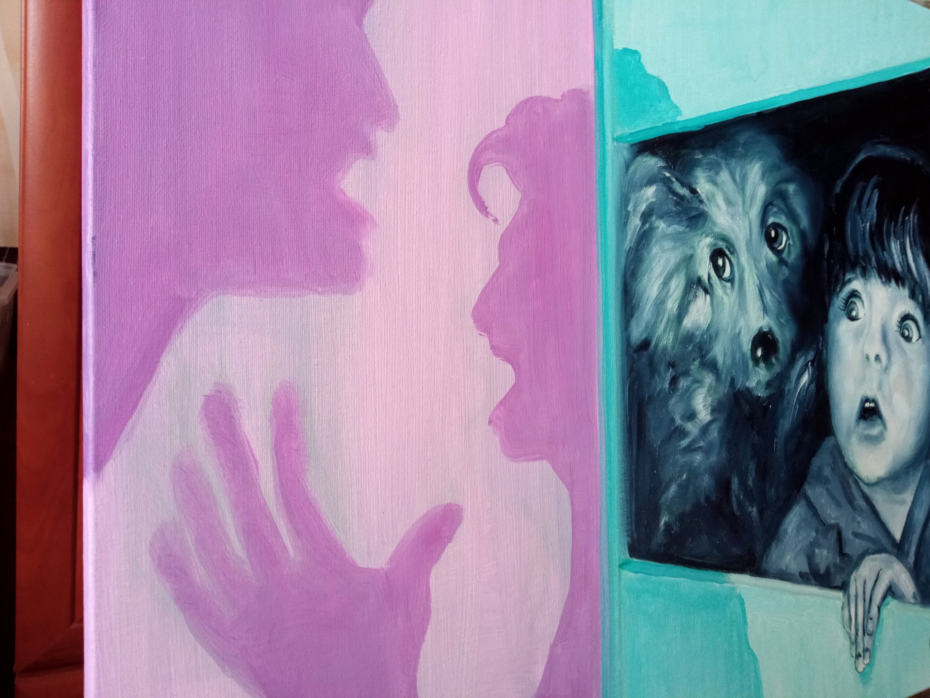 Original Oil Painting Unhealthy Example Symbolic Art Family - Etsy