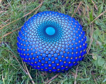 Natural stone, mandala stone, hand-painted, dot painting
