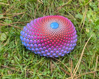 Natural stone, mandala stone, hand-painted, dot painting