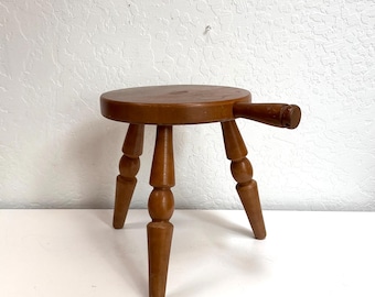 Vintage Milking Stool | Small Wooden Stool | 3 Legged Stool