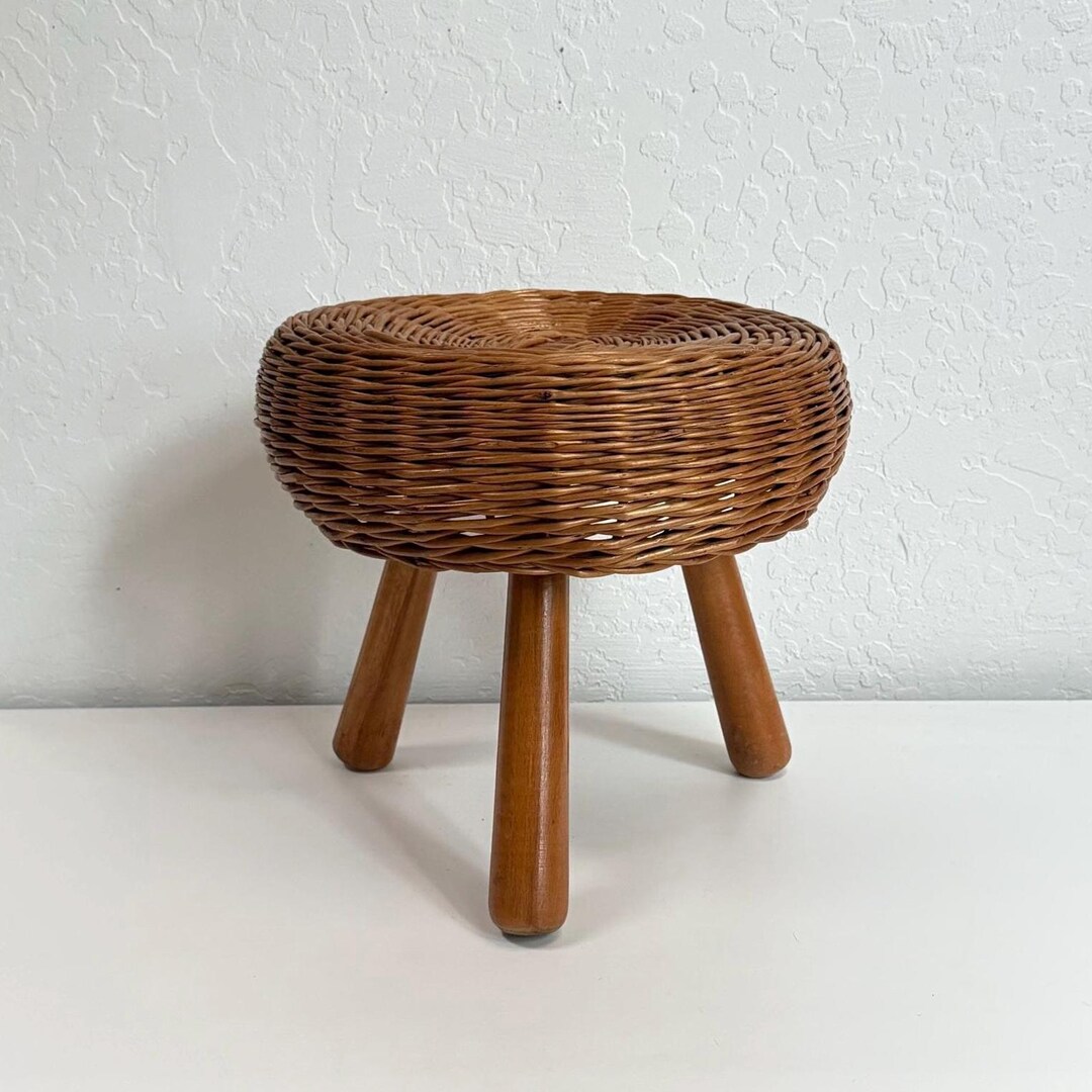 ビンテージ Tony Paul ラタンスツール トニーポール vintage Vintage Wicker Foot Stool | Tony Paul Inspired 3 Leg Stool