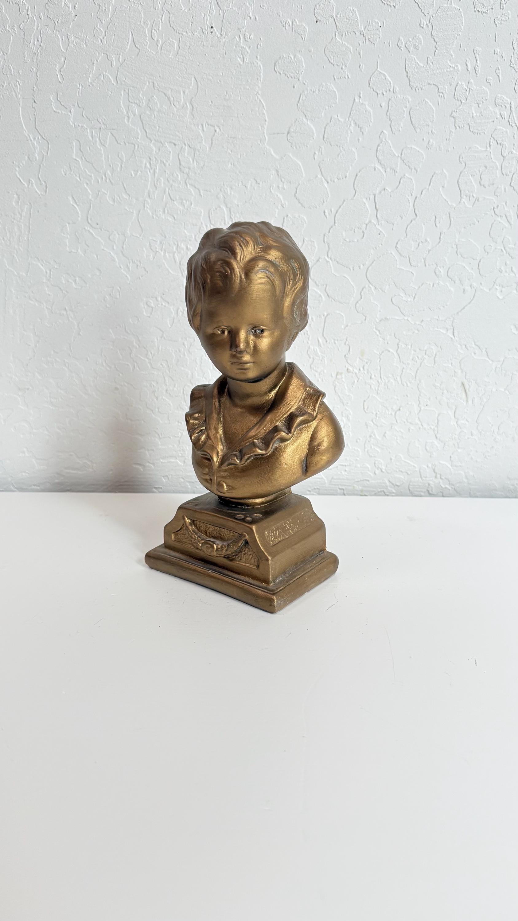 Antique Gold Bust of a Boy or Cherub | Victorian Bust - Etsy