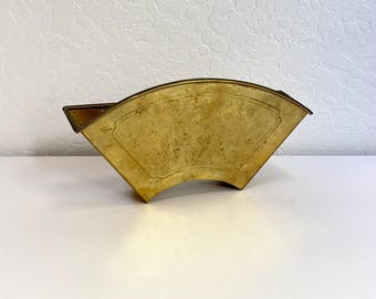 Beautiful Brass Wall Planter with Bird Flower Etchings