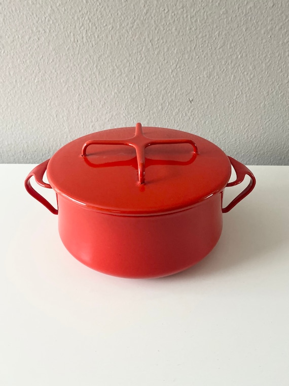 Red Vintage Dansk Enamelware Dutch Oven Made in France 