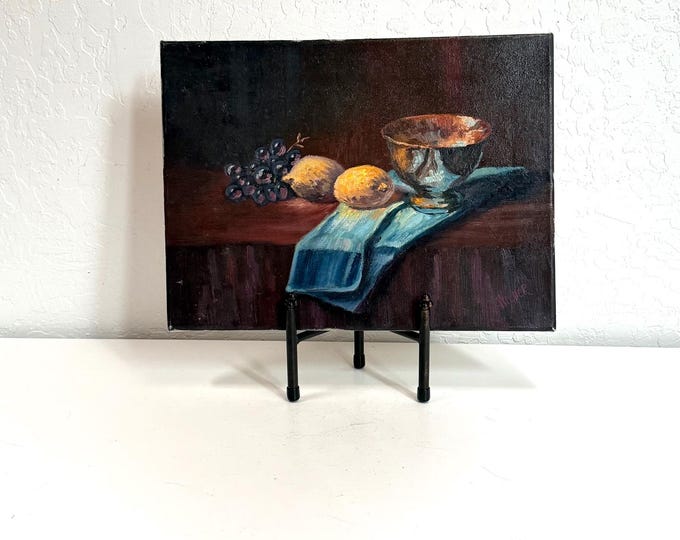 Moody Vintage Original Still Life Painting | Artist Signed - Etsy