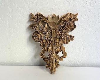 Ornate Gold Floral Wall Decor Molding | Architectural Salvage