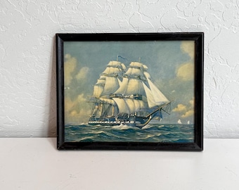 Vintage Schiff Druck aus den 1930er Jahren