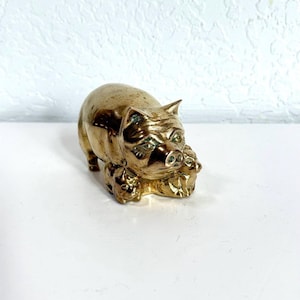 Vintage Brass Pig Figurine with Piglets