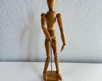 Vintage Wood Articulating Wood Form | Human Figure | Artist Form