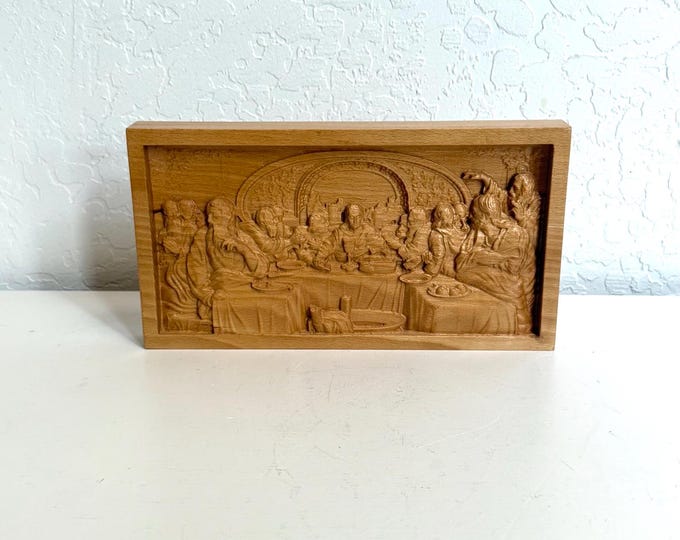 Handmade Carved Wood Last Supper Wall Plaque | Jesus - Etsy