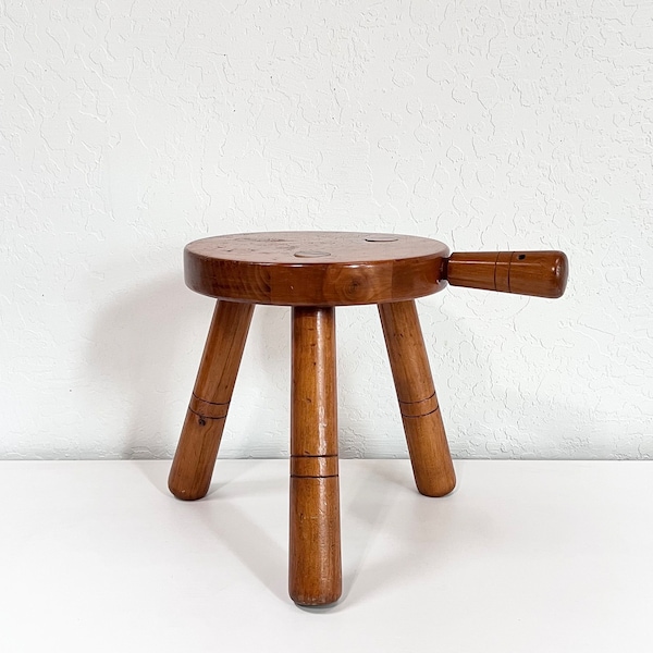 Vintage Milking Stool | Small Wooden Stool | 3 Legged Stool