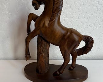 木製 ヴィンテージ 馬 大きなヴィンテージの木製彫刻馬 - Etsy 日本