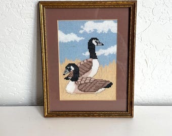 Vintage Embroidered Canadian Geese Birds