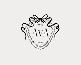 Bow Crest Premade Logo Design | Stylish Brand Identity