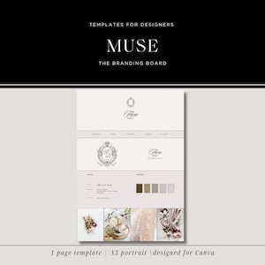 Plantilla de tablero de logotipo de marca / Tablero de tendencias de logotipo / Guía de estilo de logotipo / Plantilla Canva / Tablero de tendencias de marca editable / Tablero de marca / Identidad de marca
