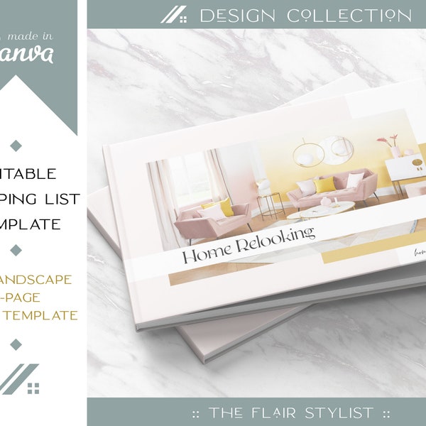 Home Personal Shopper | Home Stylist Shopping List | Shopping List Book | Shop the Look | Home Relooking | Home Stager | Canva Template Book