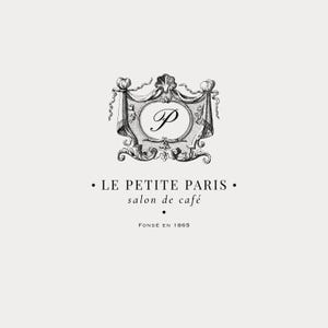 Premade Logo Design | Luxury French Café Logo | Coat of Arms Logo | Refined Classic Logo | Monogram Crest Logo | Exclusive Logo Design