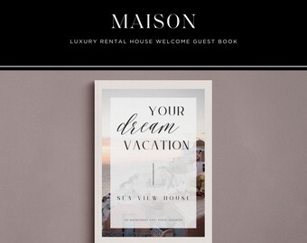 Airbnb Guest Book Template | Vacation Rental House Manual (Canva Editable)