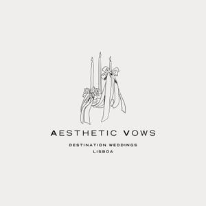 Premade Logo Design | Aesthetic Bow Logo | Candle Logo | Bow Logo | Luxury Even Planner Logo Design | Wedding Bow Logo | Bow Ribbon Logo