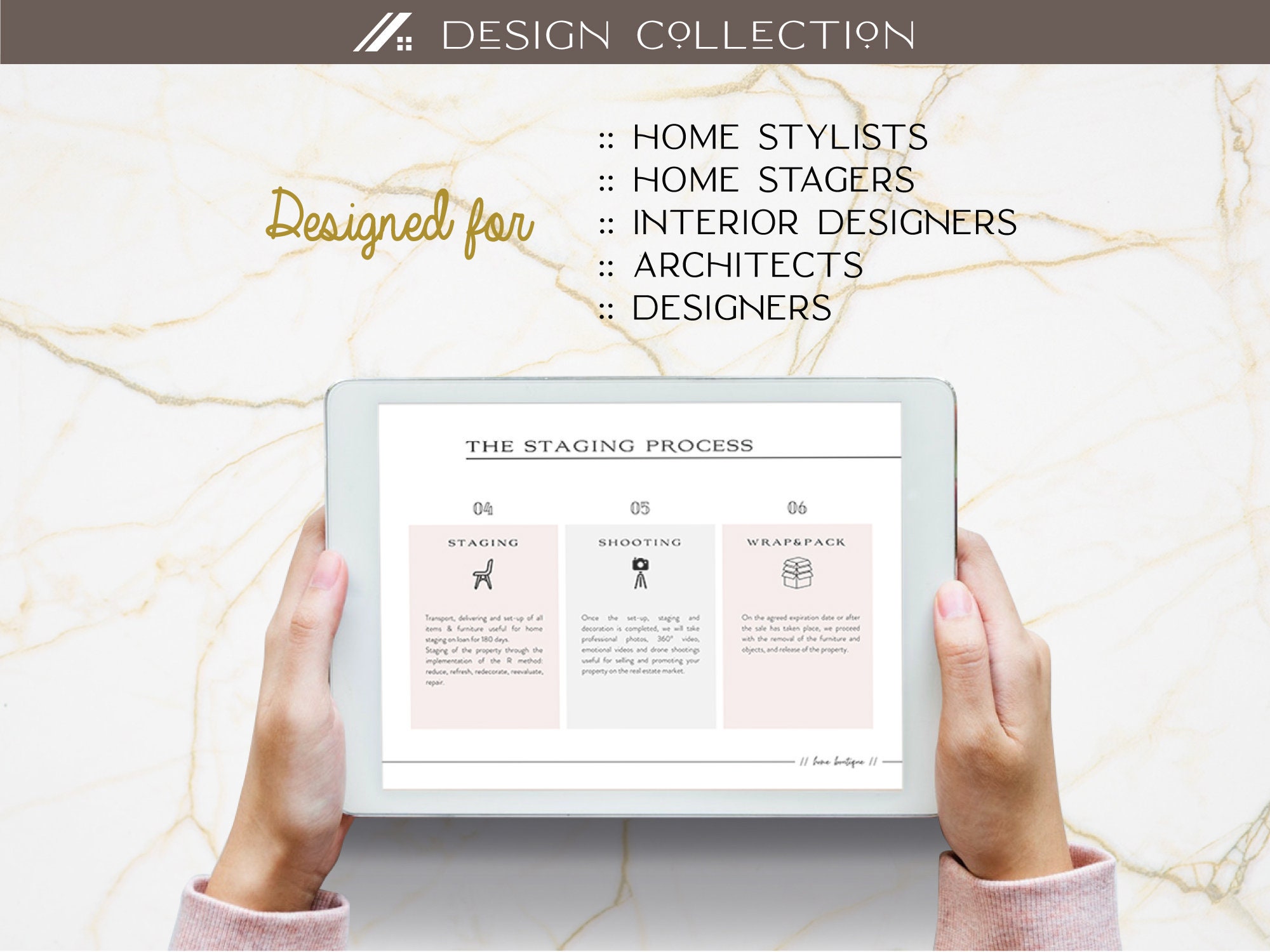 A4 Home Staging Brochure Home Stylist Book Template Interior Designer