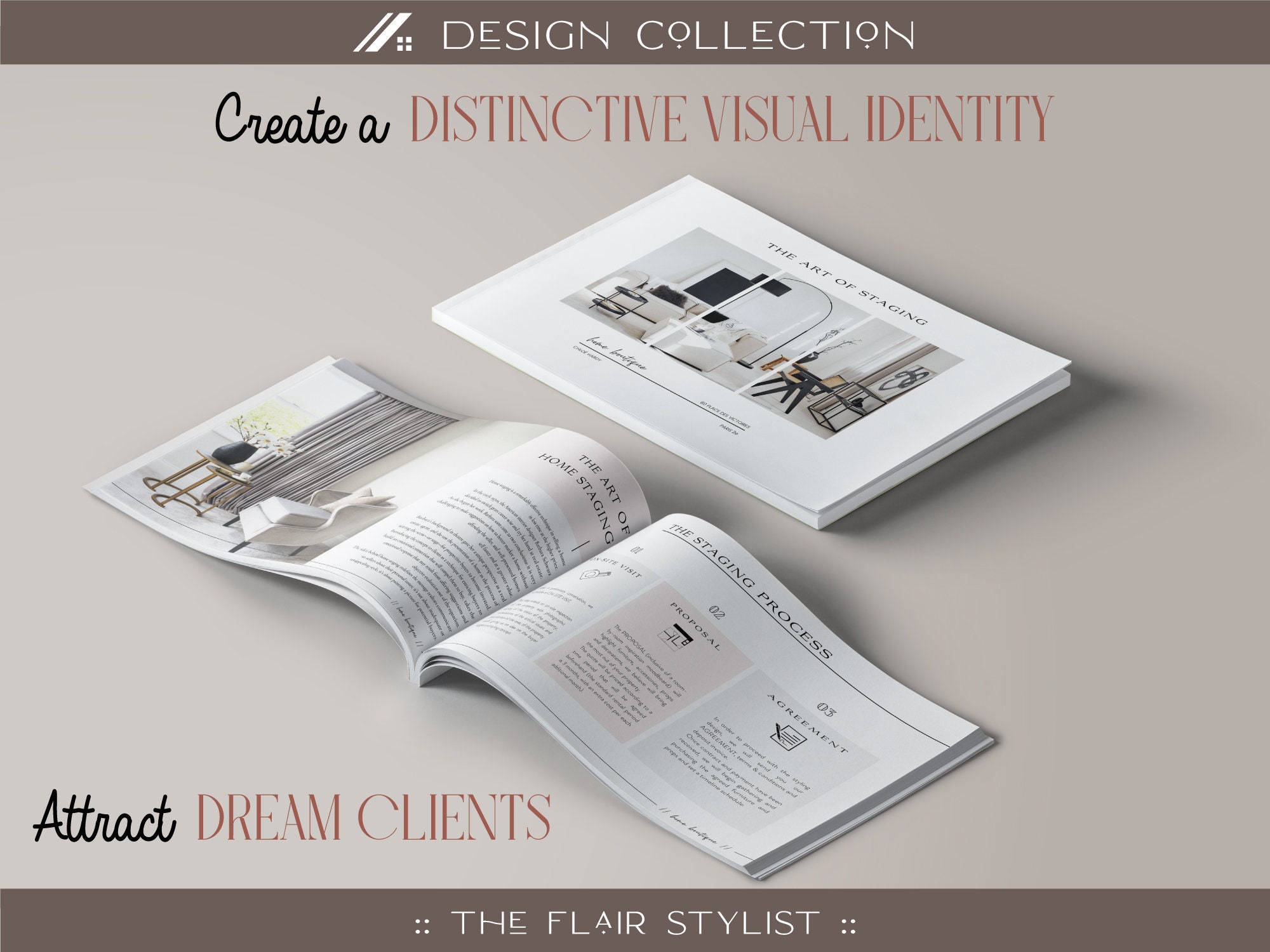 A4 Home Staging Brochure Home Stylist Book Template Interior Designer