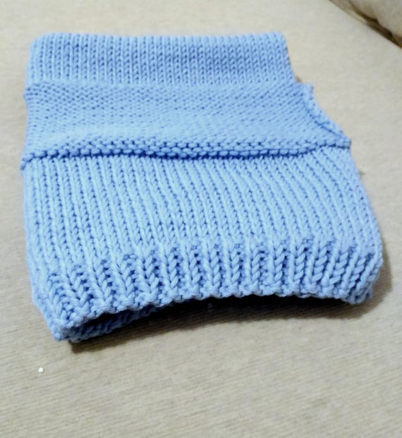 Couverture Bleue De Chat De Tricot Petite Couverture De Etsy