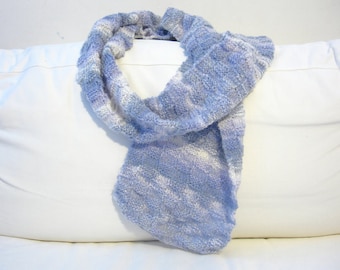 Knit scarf Xmas gift for her. Light violet scarf hand knit scarf. Daughter gift. Gift-for-mom Woman scarf. Winter acccessory