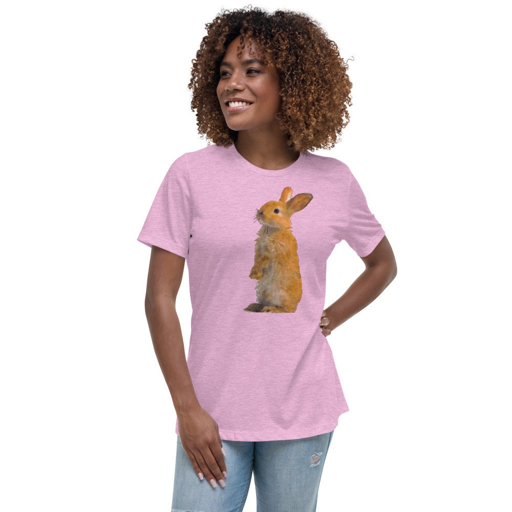 Lilac Women's Relaxed T-shirt. Little Ginger Rabbit Shirt. - Etsy