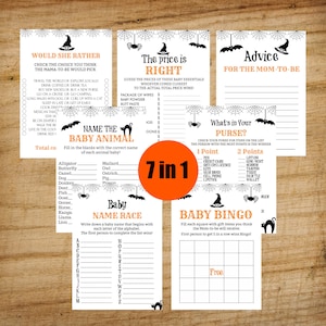 Shower Game Bundle, Baby Shower Games Halloween, Baby Shower Game Idea, Baby Shower Instant Download, Party Game, Baby Shower Bundle