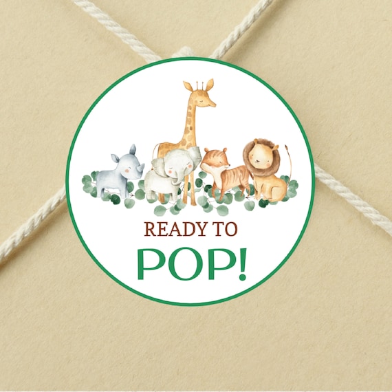 Ready to POP Labels Printable Safari Animals Favor Toppers | Etsy