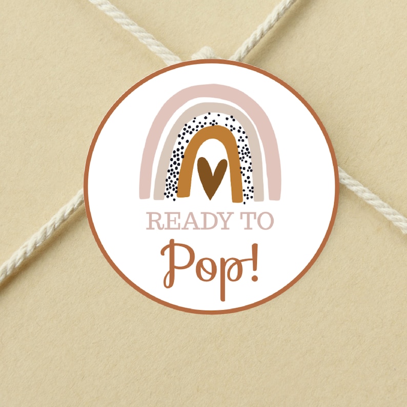 Ready to POP Labels Printable Boho Rainbow Favor Toppers | Etsy
