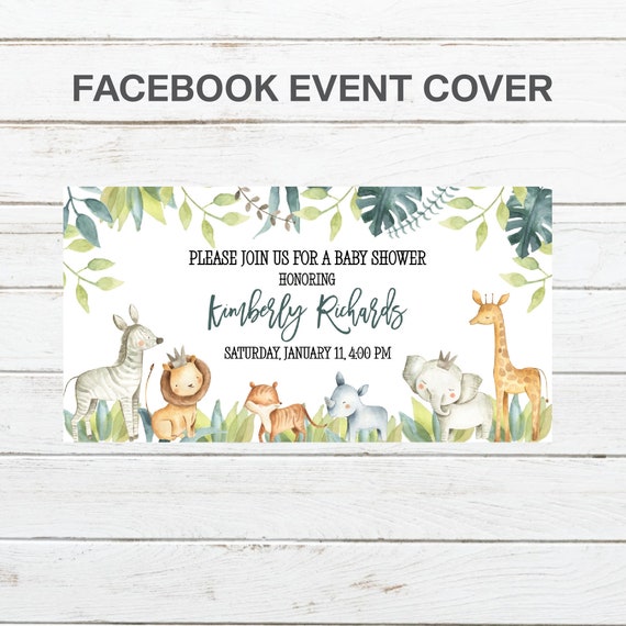 EDITABLE Virtual Baby Shower Facebook Event Cover Photo Etsy