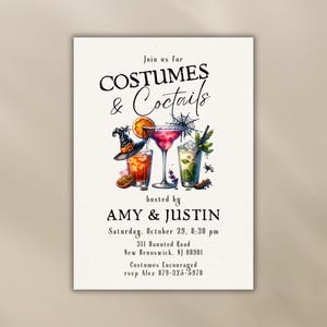 Costumes and Cocktails Halloween Party Editable, Costume Party Template ...