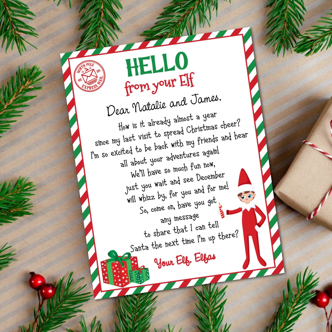 Editable Elf Arrival Letter North Pole Express Mail - Etsy