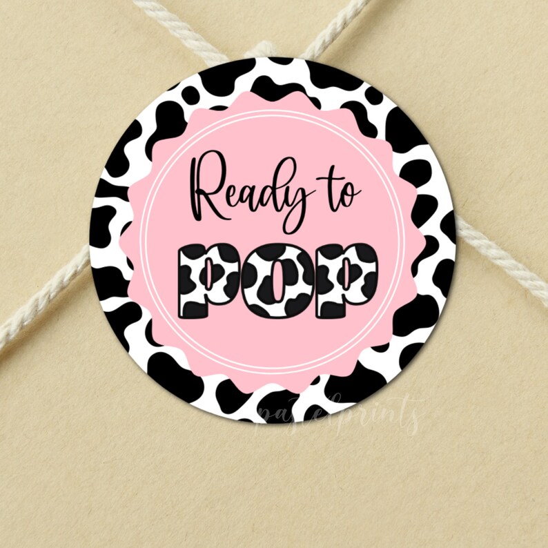 Ready to POP Labels Printable Cow Favor Toppers Stickers - Etsy
