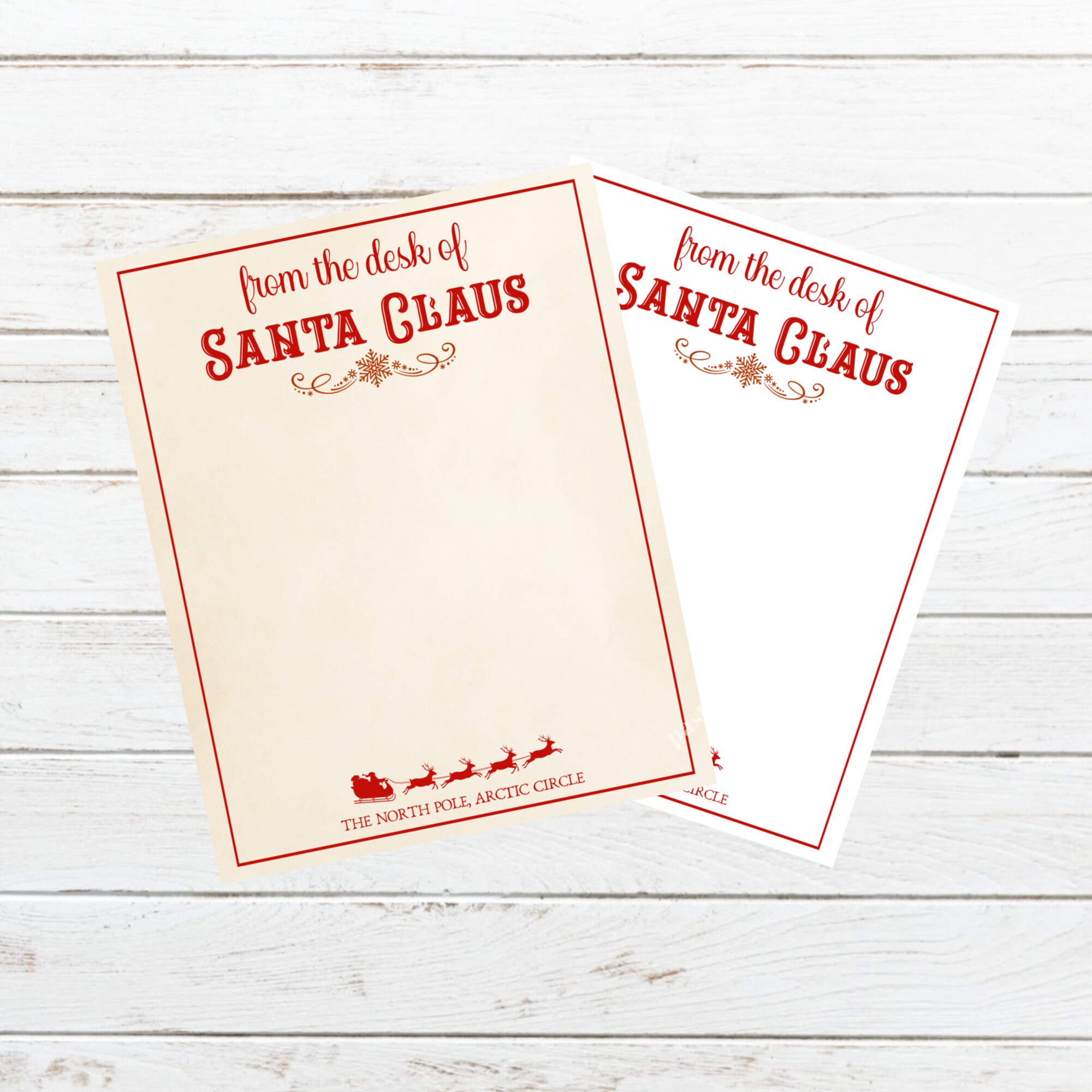 Santa Letterhead Vintage Christmas Style Blank and Editable Letter